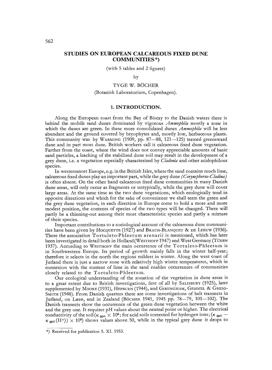 Studies on European calcareous fixed dune communities by Unknown