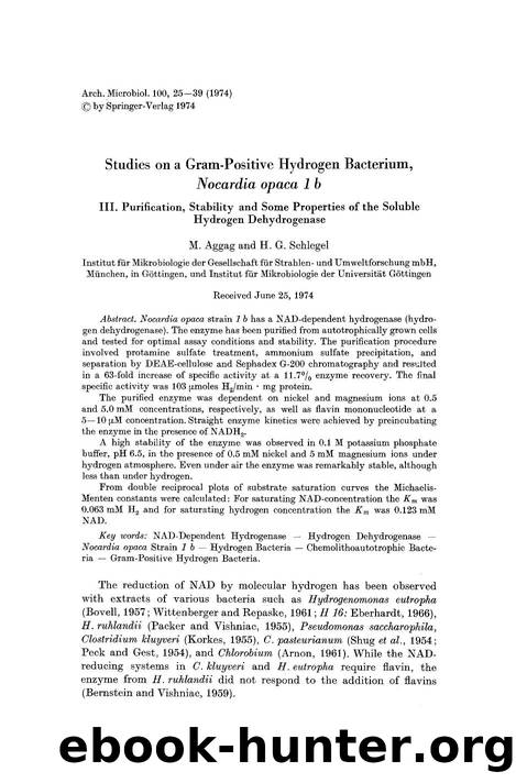 Studies on a gram-positive hydrogen bacterium, <Emphasis Type="Italic">Nocardia opaca 1 b<Emphasis> by Unknown