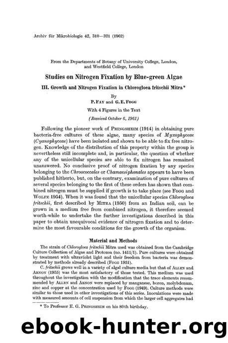 Studies on nitrogen fixation by blue-green algae by Unknown