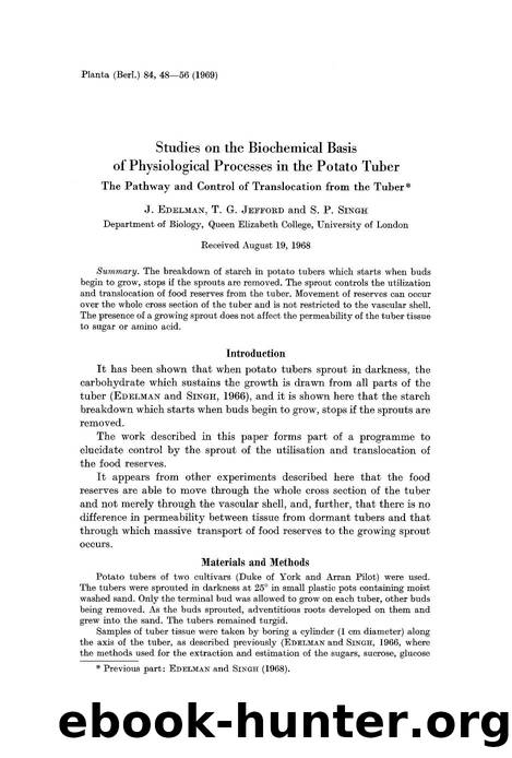 Studies on the biochemical basis of physiological processes in the potato tuber by Unknown