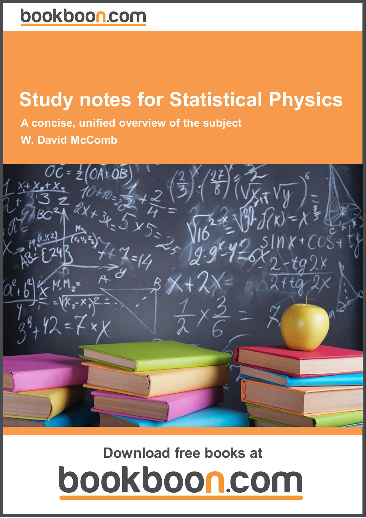 Study notes for Statistical Physics by W. David McComb