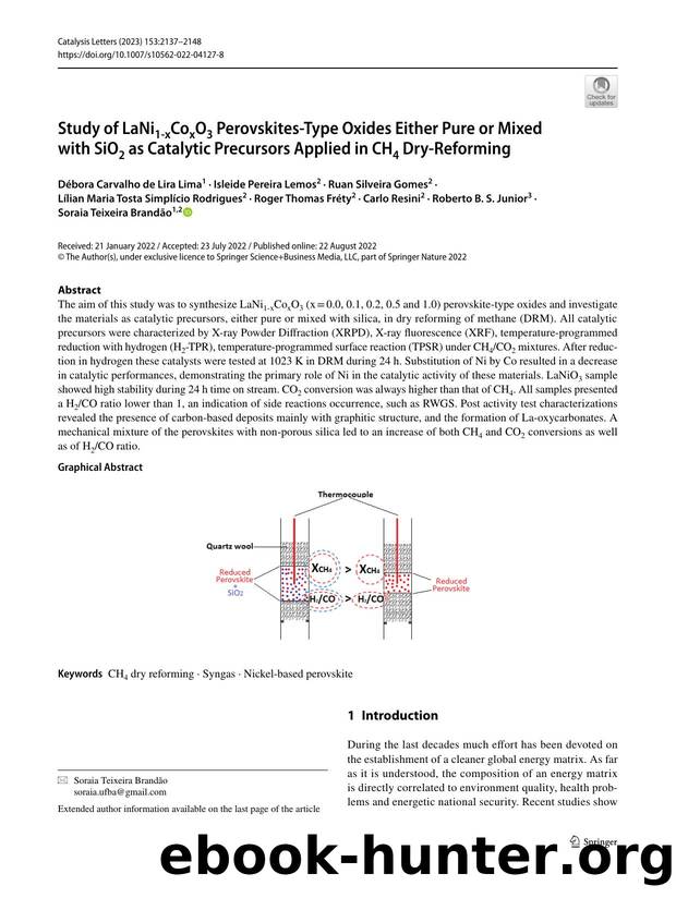Study of LaNi1-xCoxO3 Perovskites-Type Oxides Either Pure or Mixed with SiO2 as Catalytic Precursors Applied in CH4 Dry-Reforming by unknow