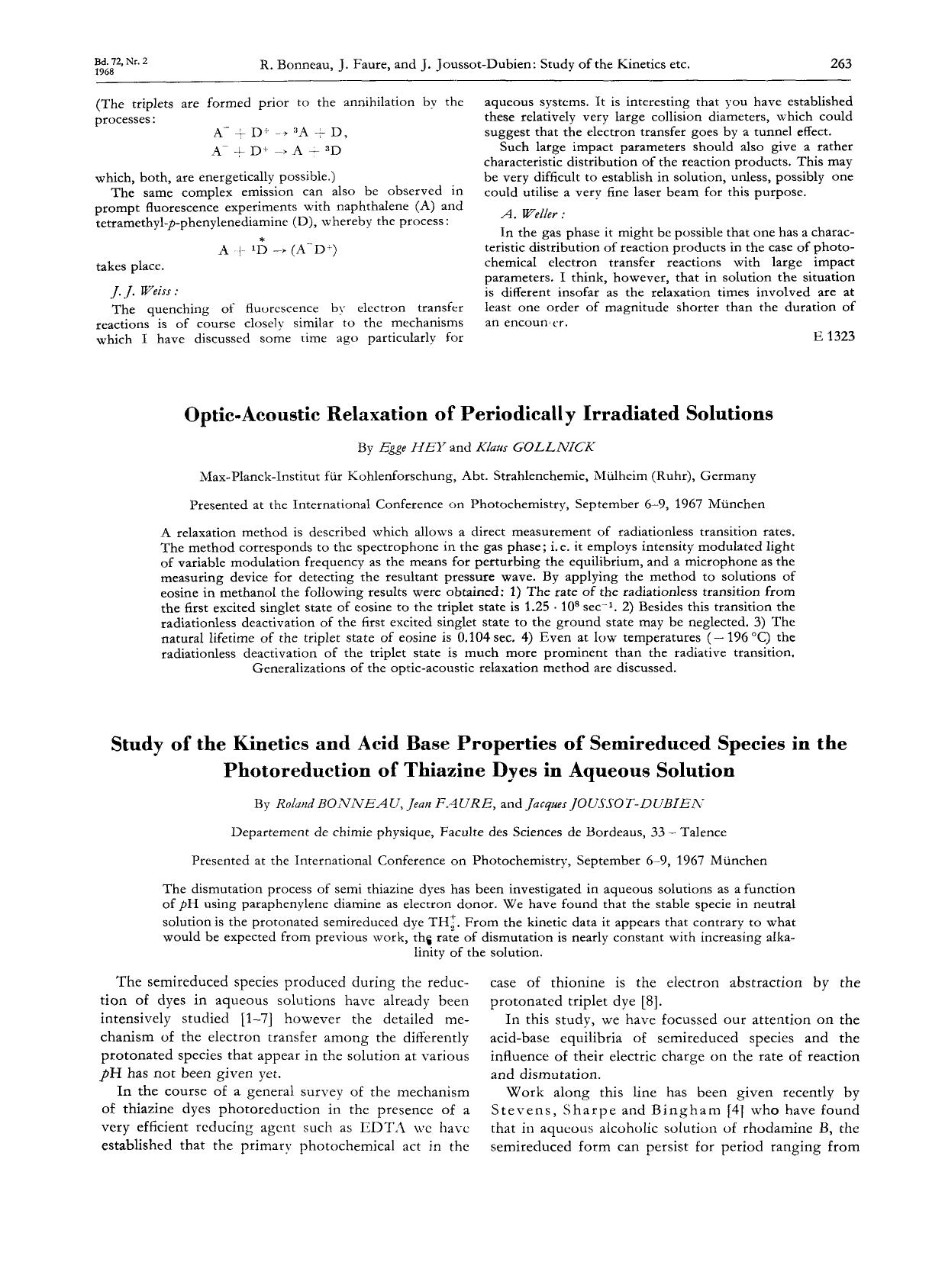 Study of the Kinetics and Acid Base Properties of Semireduced Species in the Photoreduction of Thiazine Dyes in Aqueous Solution by Unknown