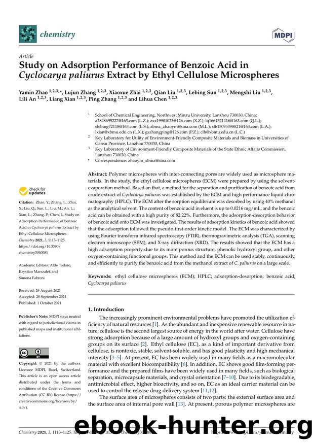 Study on Adsorption Performance of Benzoic Acid in Cyclocarya paliurus Extract by Ethyl Cellulose Microspheres by unknow