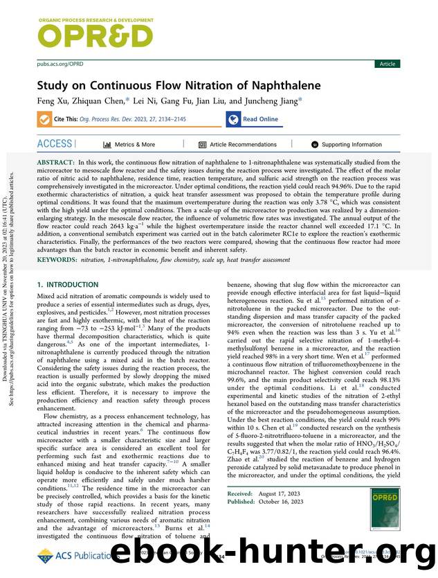 Study on Continuous Flow Nitration of Naphthalene by Feng Xu Zhiquan Chen Lei Ni Gang Fu Jian Liu & Juncheng Jiang