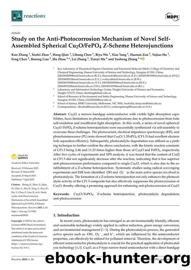 Study on the Anti-Photocorrosion Mechanism of Novel Self-Assembled Spherical Cu2OFePO4 Z-Scheme Heterojunctions by unknow