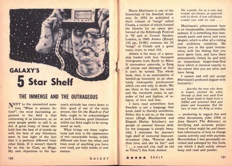 Sturgeon, Theodore by Review of Aniara (Galaxy August 1963)