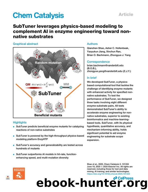 SubTuner leverages physics-based modeling to complement AI in enzyme engineering toward non-native substrates by unknow