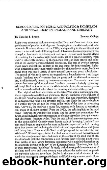 Subcultures Pop Music & Politics by Unknown