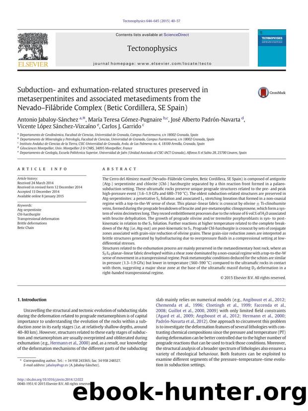 Subduction- and exhumation-related structures preserved in metaserpentinites and associated metasediments from the NevadoâFilÃ¡bride Complex (Betic Cordillera, SE Spain) by unknow