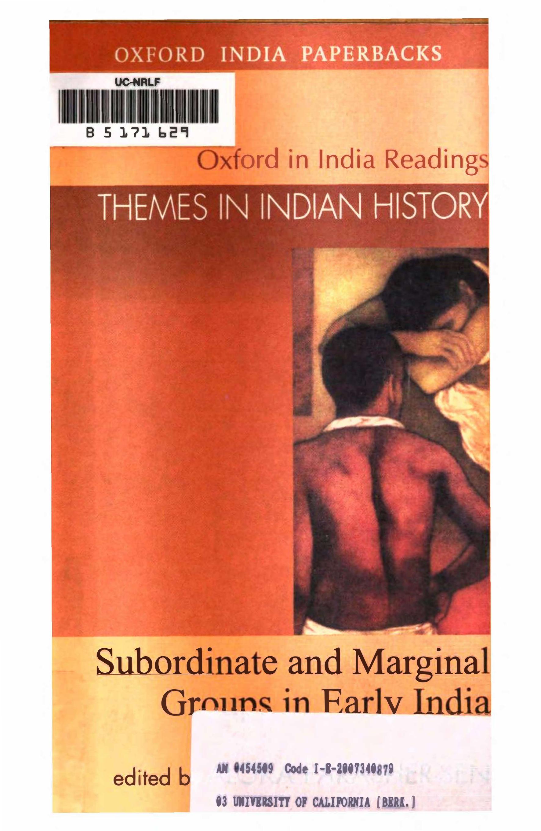 Subordinate and Marginal Groups in Early India by Aloka Parashar-Sen