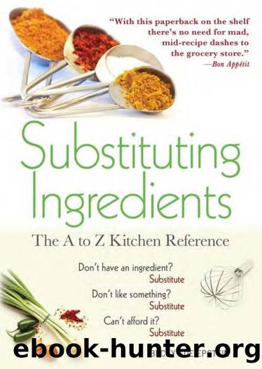 Substituting ingredients : the A to Z kitchen reference by Epstein Becky Sue