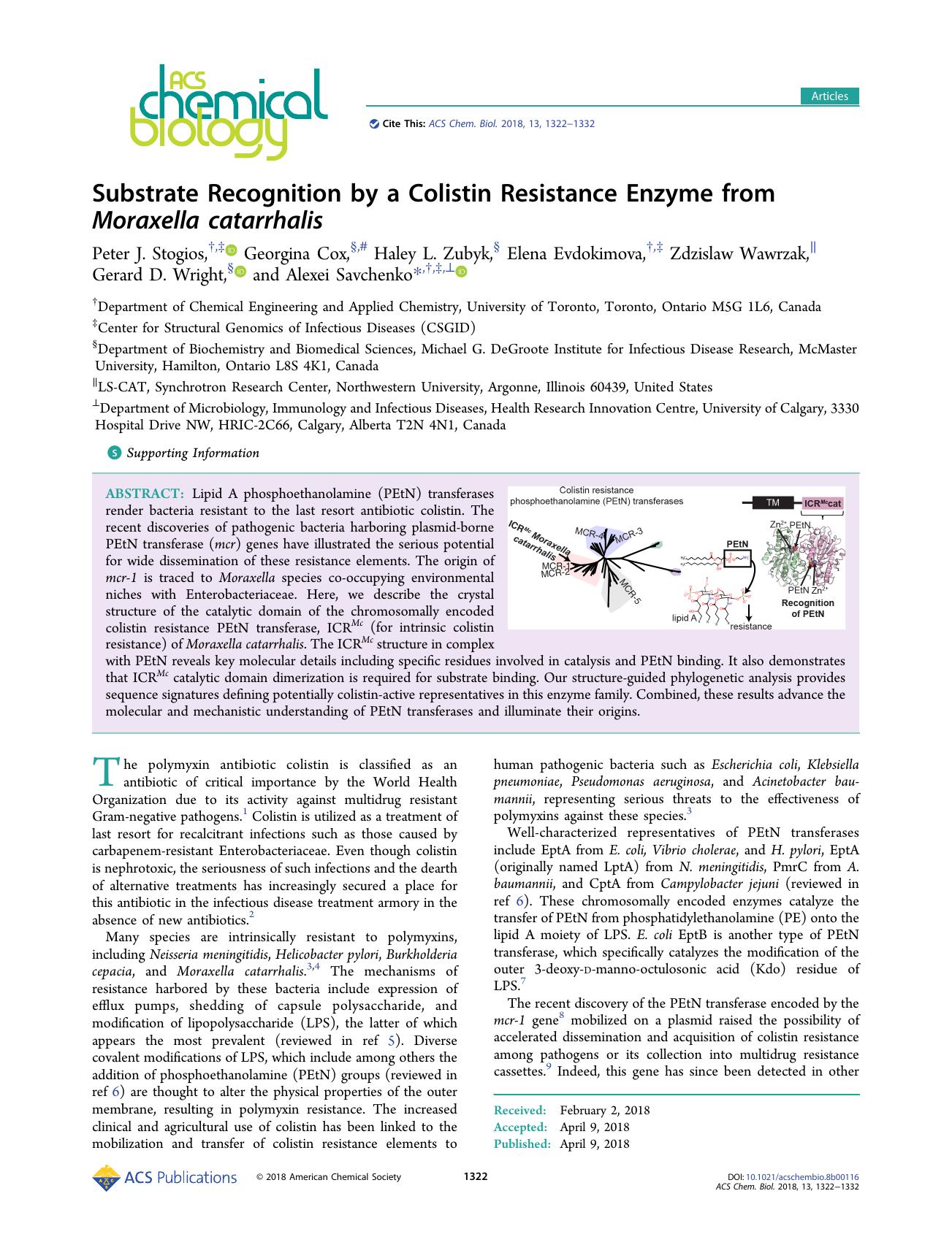 Substrate Recognition by a Colistin Resistance Enzyme from Moraxella catarrhalis by unknow