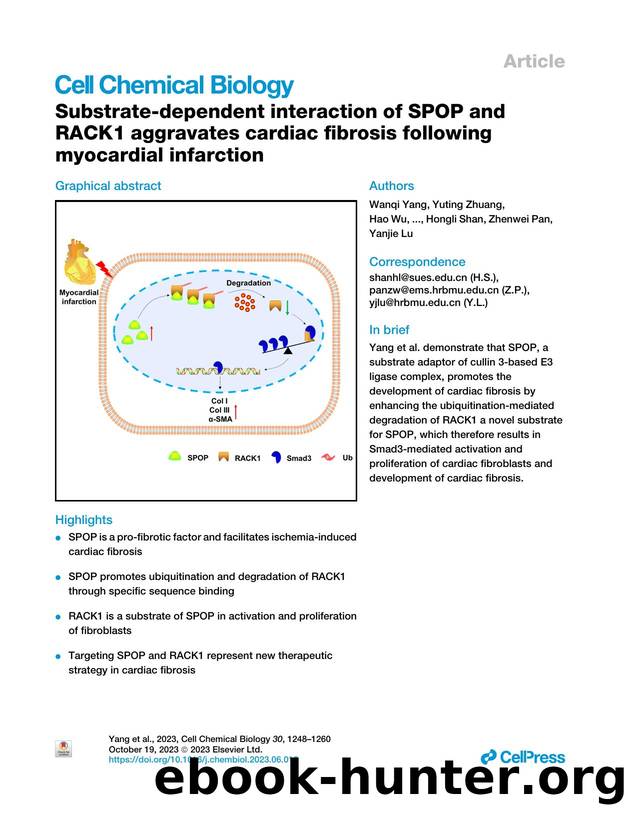 Substrate-dependent interaction of SPOP and RACK1 aggravates cardiac fibrosis following myocardial infarction by unknow
