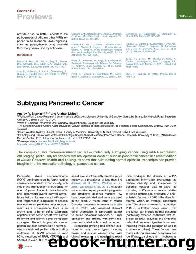 Subtyping Pancreatic Cancer by Andrew V. Biankin & Anirban Maitra