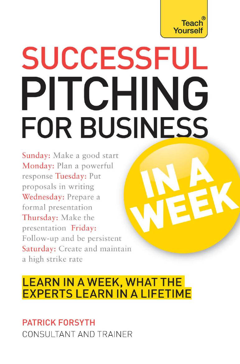 Successful Pitching For Business In A Week by Patrick Forsyth