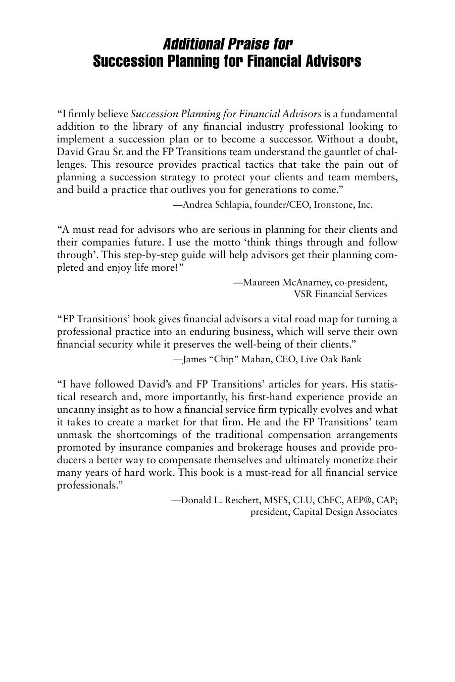 Succession Planning for Financial Advisors: Building an Enduring Business by Unknow