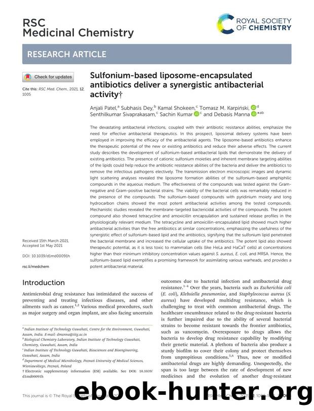 Sulfonium-based liposome-encapsulated antibiotics deliver a synergistic antibacterial activity by unknow