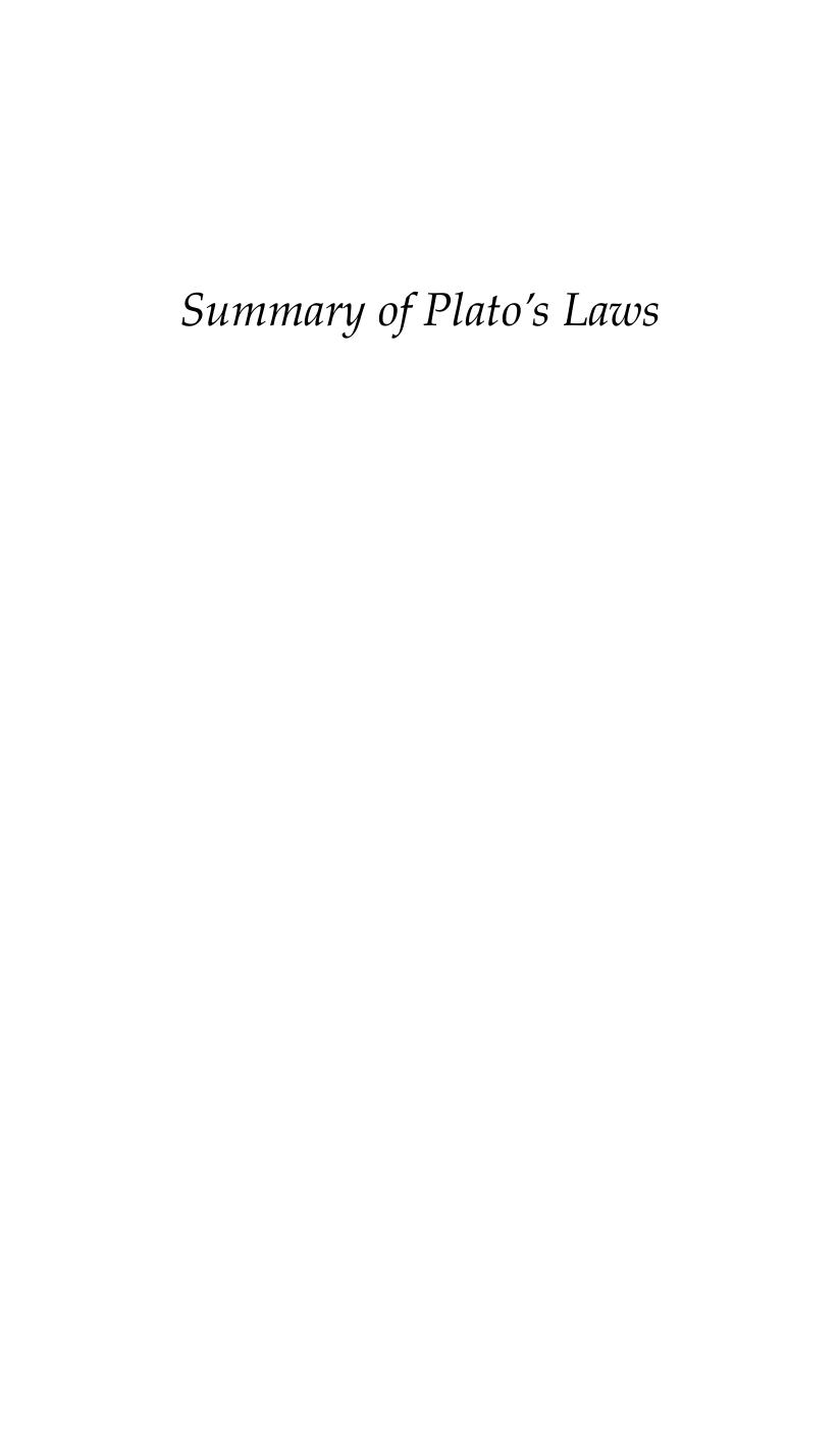 Summary of Plato's Laws by Al-Farabi trans. C.E. Butterworth