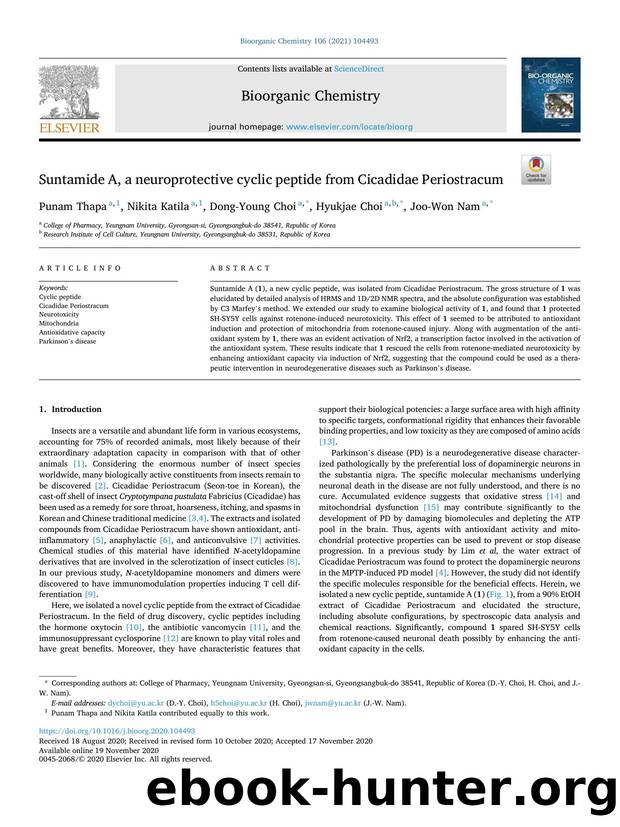Suntamide A, a neuroprotective cyclic peptide from Cicadidae Periostracum by Punam Thapa & Nikita Katila & Dong-Young Choi & Hyukjae Choi & Joo-Won Nam
