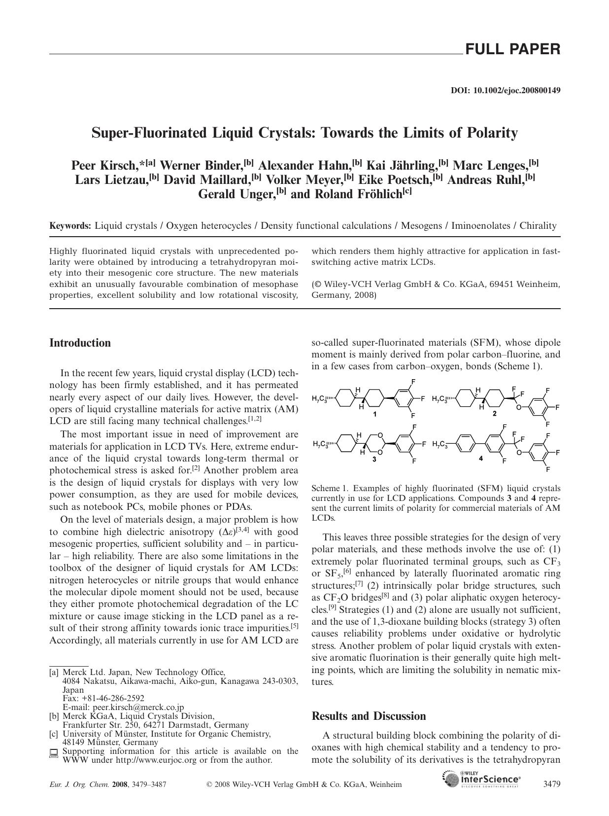 Super-Fluorinated Liquid Crystals: Towards the Limits of Polarity by Unknown
