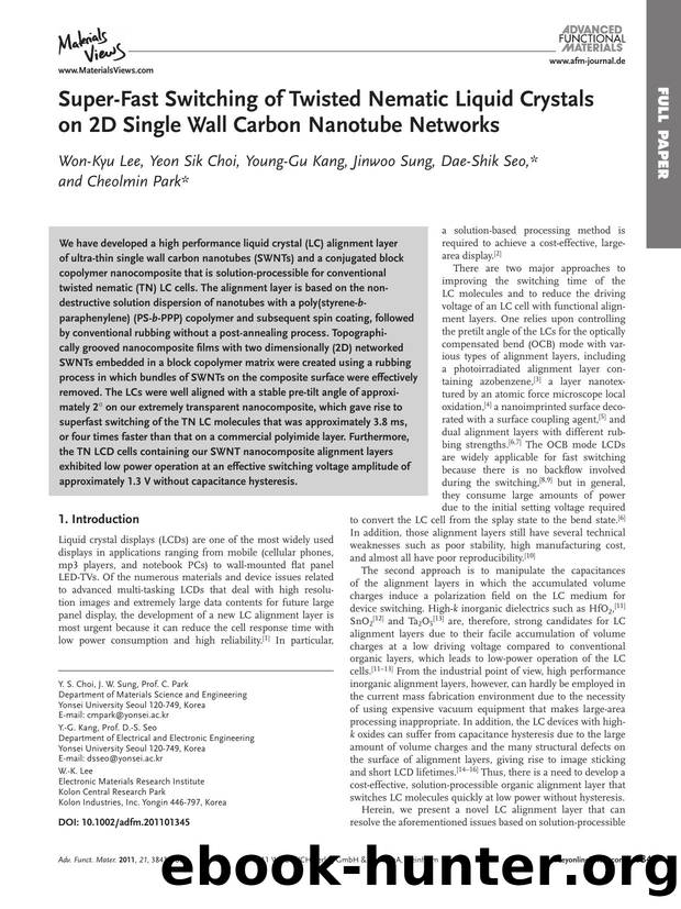 SuperFast Switching of Twisted Nematic Liquid Crystals on 2D Single Wall Carbon Nanotube Networks by wcu