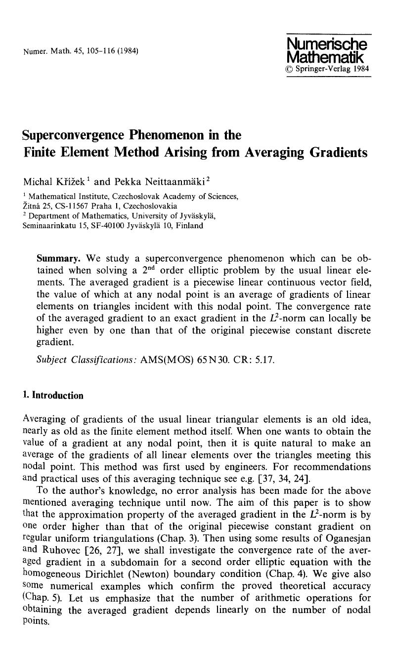 Superconvergence phenomenon in the finite element method arising from averaging gradients by Unknown