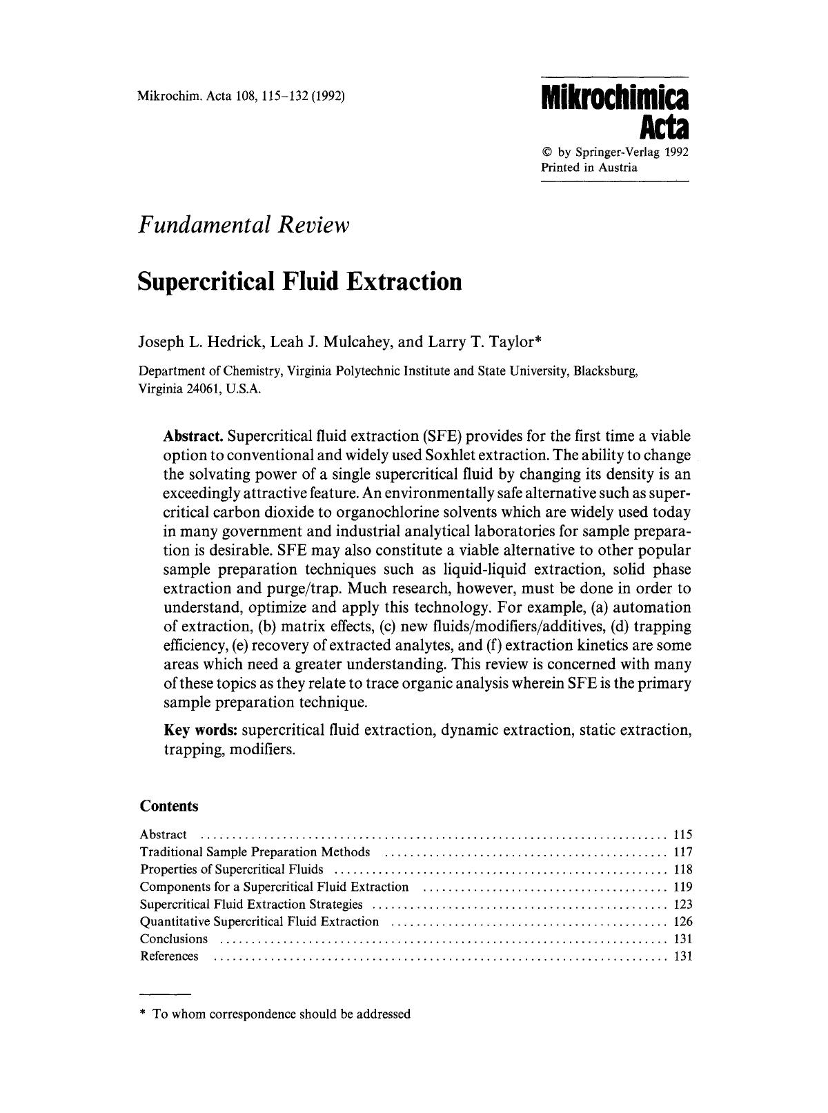 Supercritical fluid extraction by Unknown