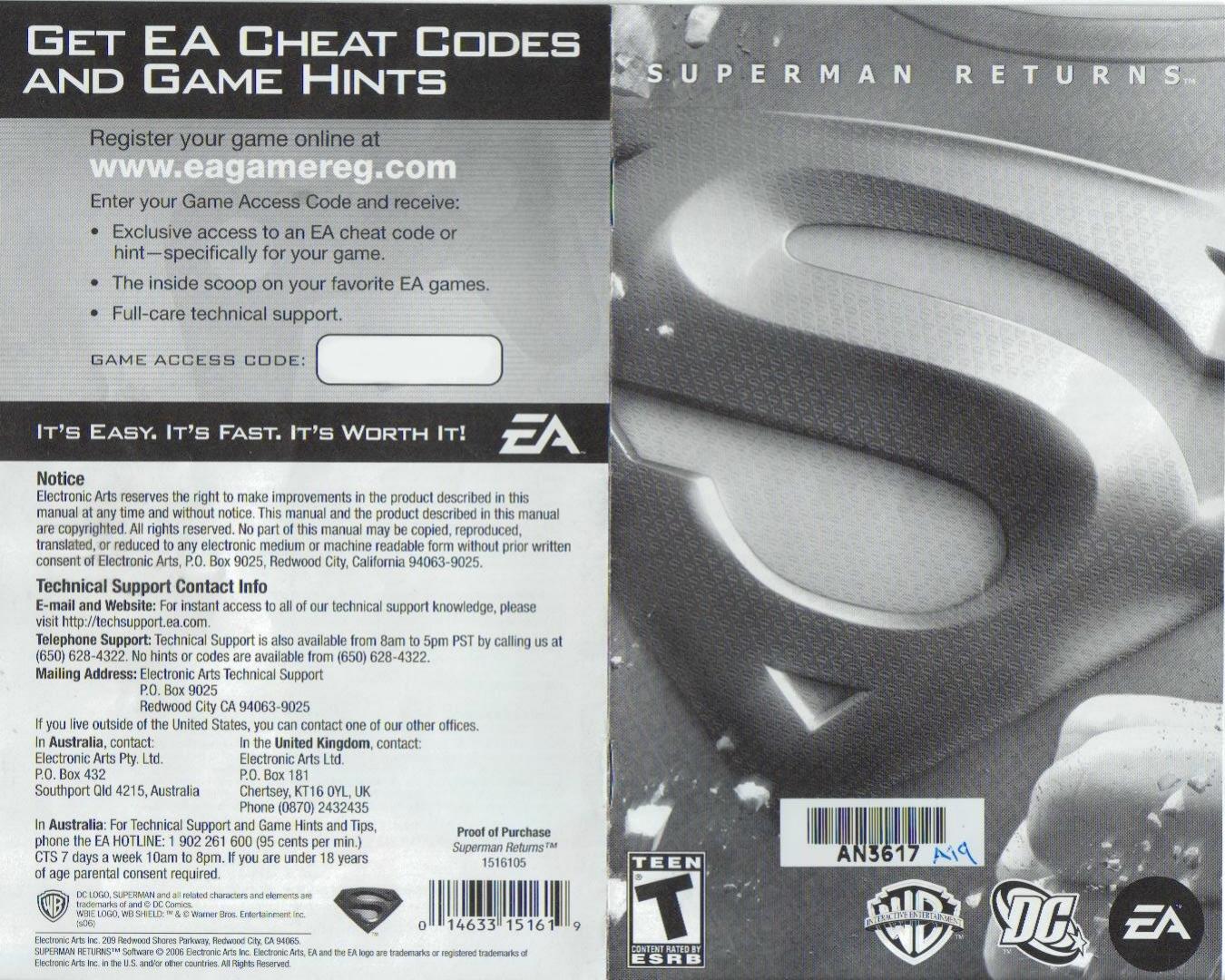 Superman Returns - Manual by PS2
