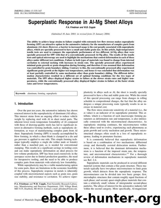 Superplastic response in Al-Mg sheet alloys by Unknown