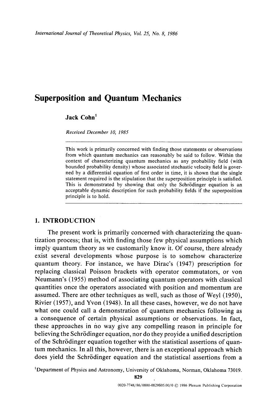 Superposition and quantum mechanics by Unknown