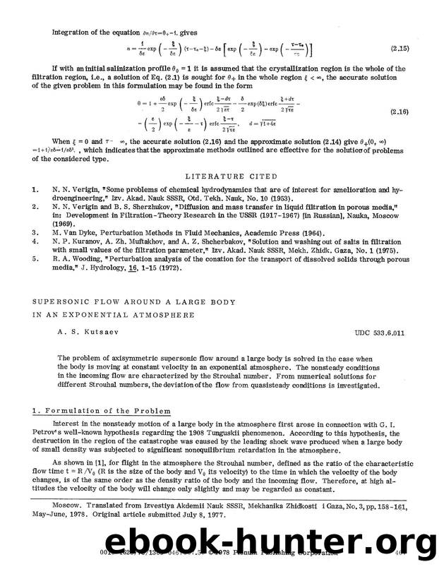 Supersonic flow around a large body in an exponential atmosphere by Unknown
