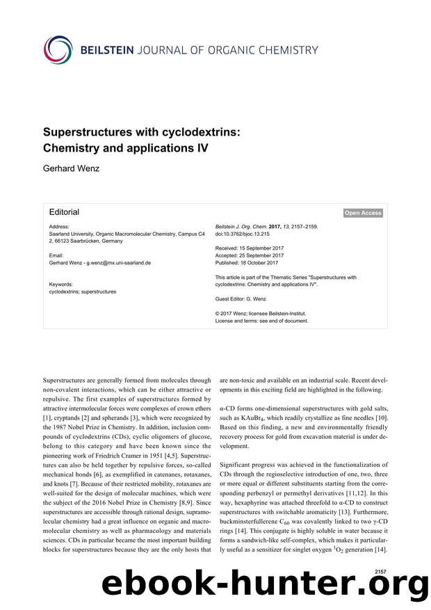 Superstructures with cyclodextrins: Chemistry and applications IV by Gerhard Wenz