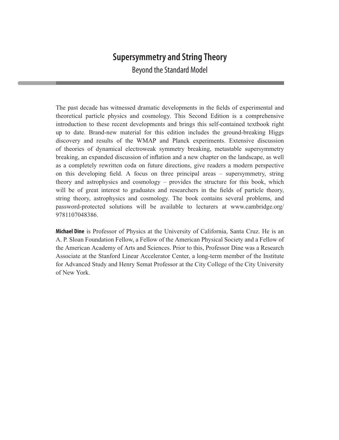 Supersymmetry and String Theory: Beyond the Standard Model, 2 edition by Unknow