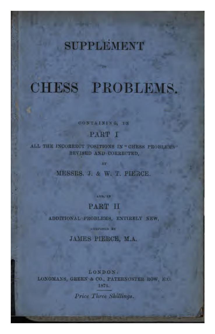 Supplement to Chess Problems by James Pierce