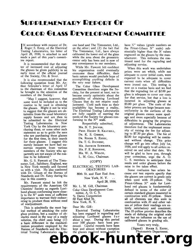 Supplementary report of color glass development committee by Unknown