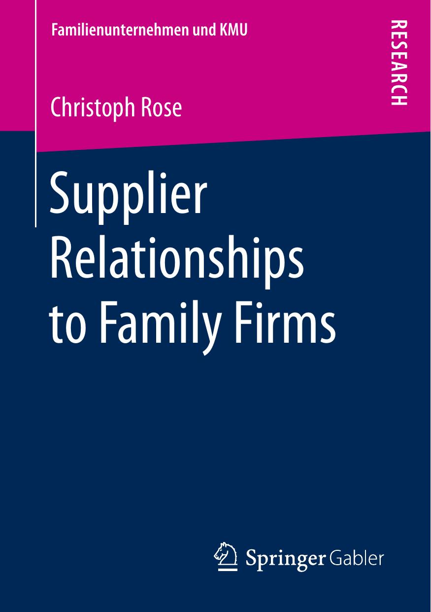 Supplier Relationships to Family Firms by Rose Christoph