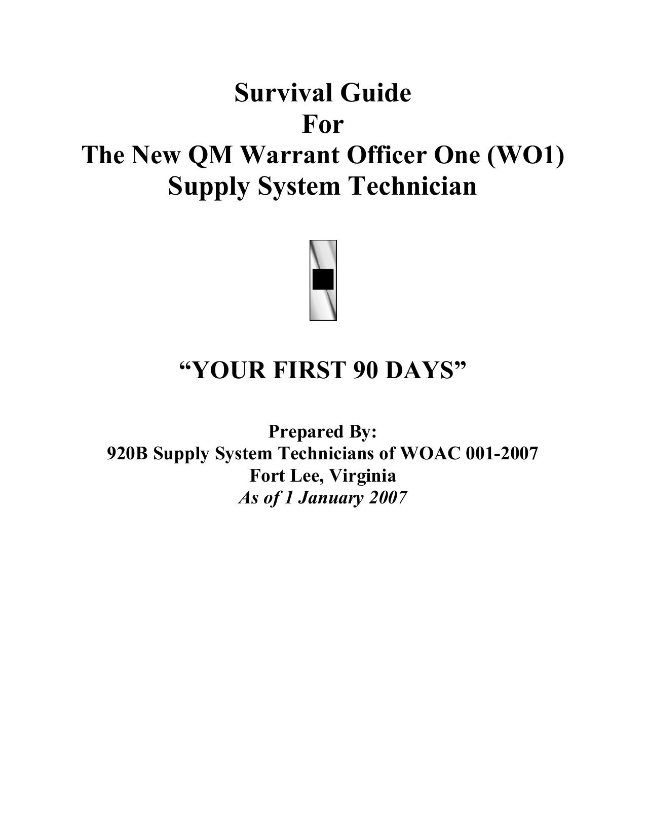 Supply Officer Survival Guide by Unknown
