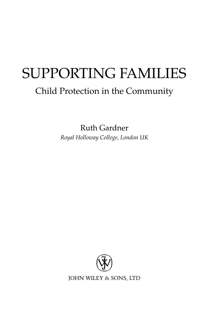 Supporting families : child protection in the community by Ruth Gardner