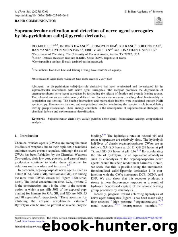 Supramolecular activation and detection of nerve agent surrogates by bis-pyridinium calix[4]pyrrole derivative by unknow