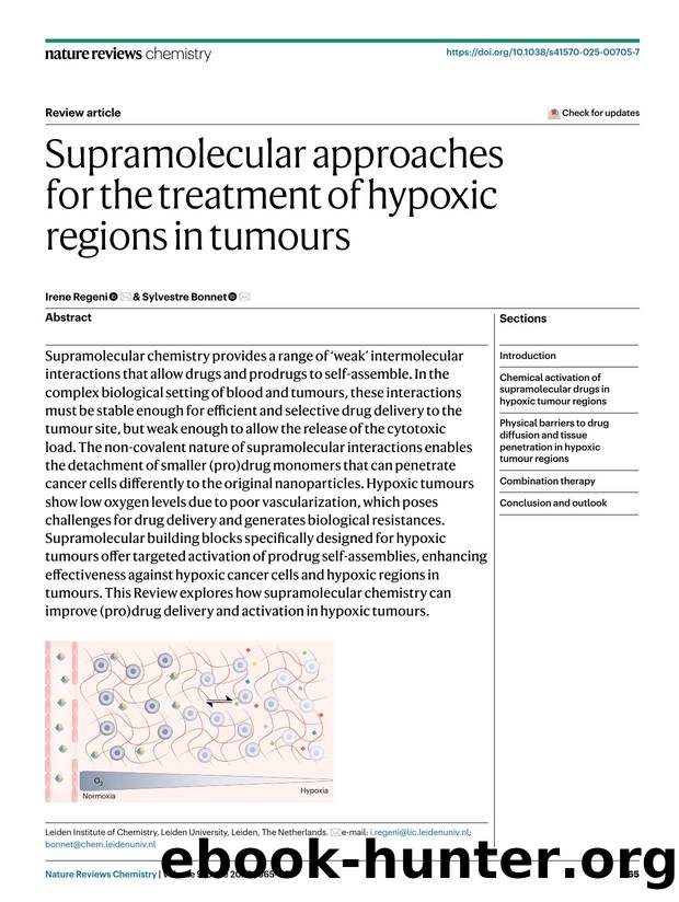 Supramolecular approaches for the treatment of hypoxic regions in tumours by Irene Regeni & Sylvestre Bonnet