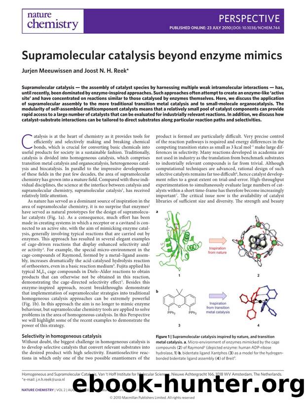 Supramolecular catalysis beyond enzyme mimics by Jurjen Meeuwissen & Joost N. H. Reek