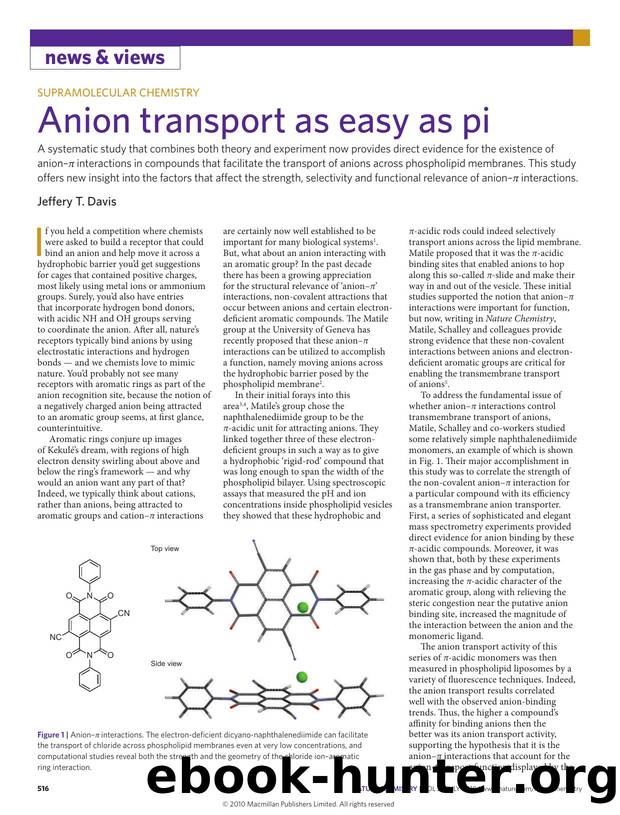Supramolecular chemistry: Anion transport as easy as pi by Jeffery T. Davis