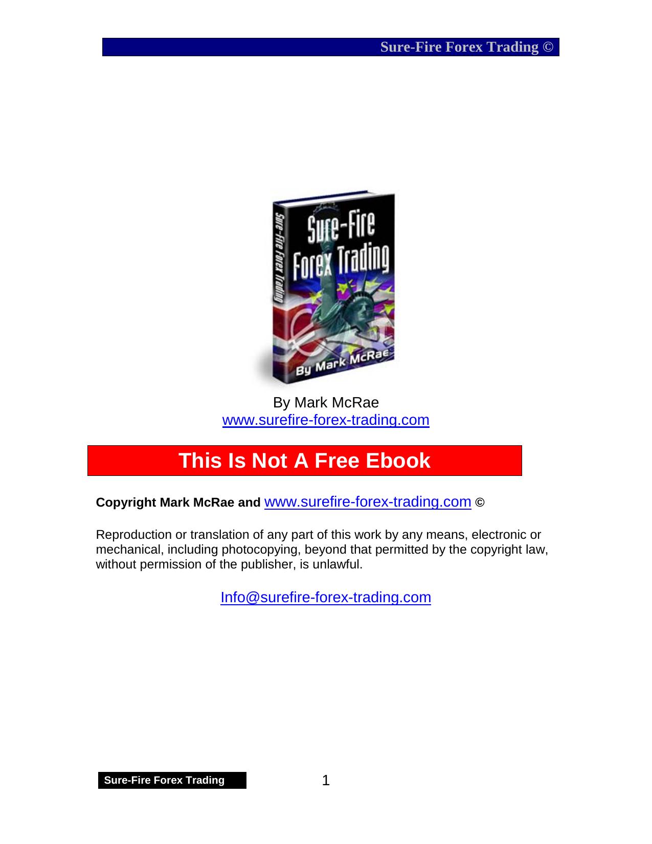 Sure Fire Forex Trading by Mcrae Mark