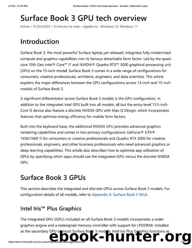 Surface Book 3 GPU technical overview - Surface _ Microsoft Learn by v-pghatpande