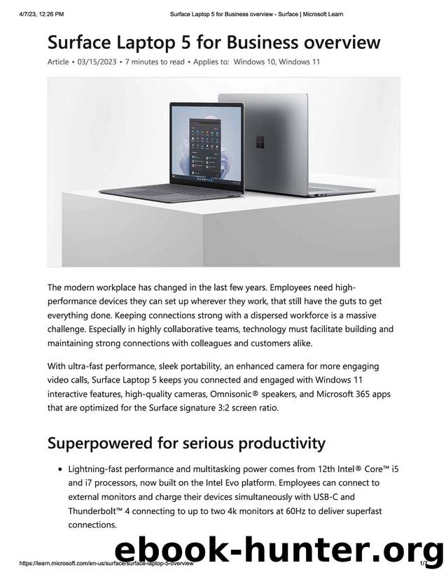 Surface Laptop 5 for Business overview - Surface _ Microsoft Learn by v-pghatpande