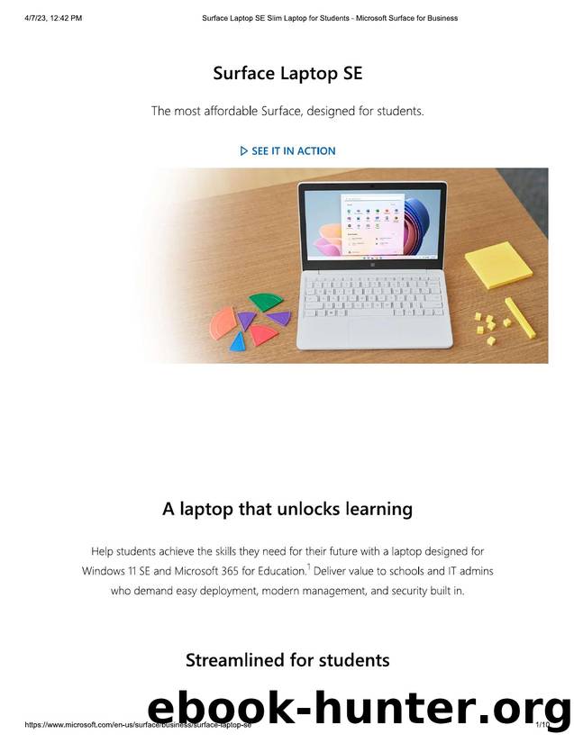 Surface Laptop SE Slim Laptop for Students - Microsoft Surface for Business by v-pghatpande