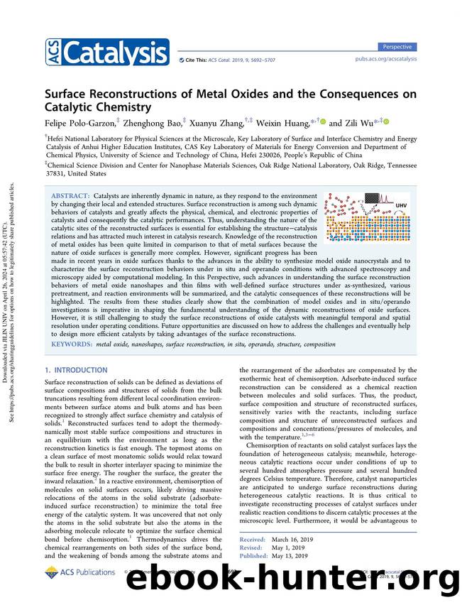 Surface Reconstructions of Metal Oxides and the Consequences on Catalytic Chemistry by Felipe Polo-Garzon Zhenghong Bao Xuanyu Zhang Weixin Huang & Zili Wu
