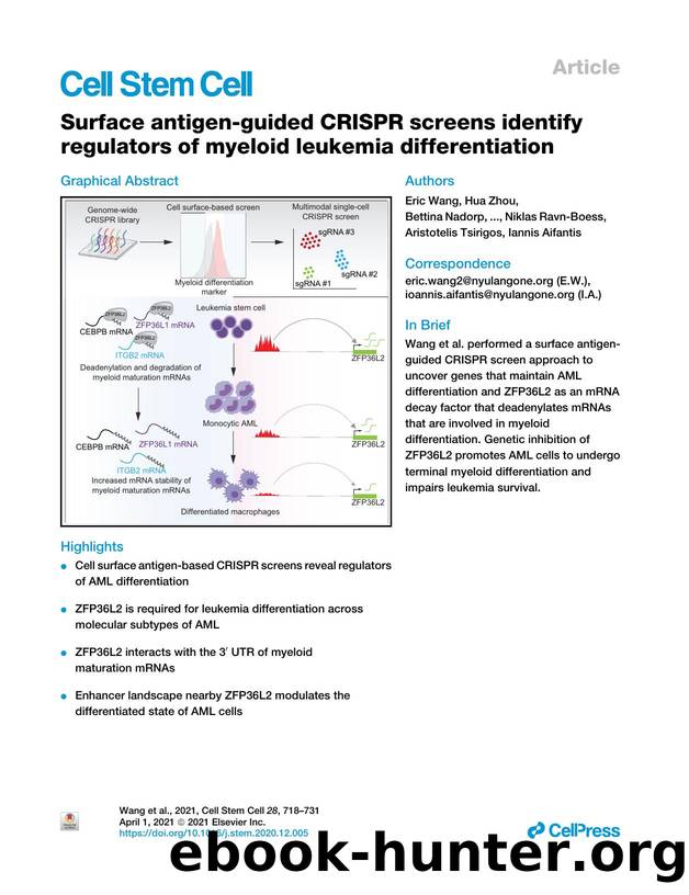 Surface antigen-guided CRISPR screens identify regulators of myeloid leukemia differentiation by unknow