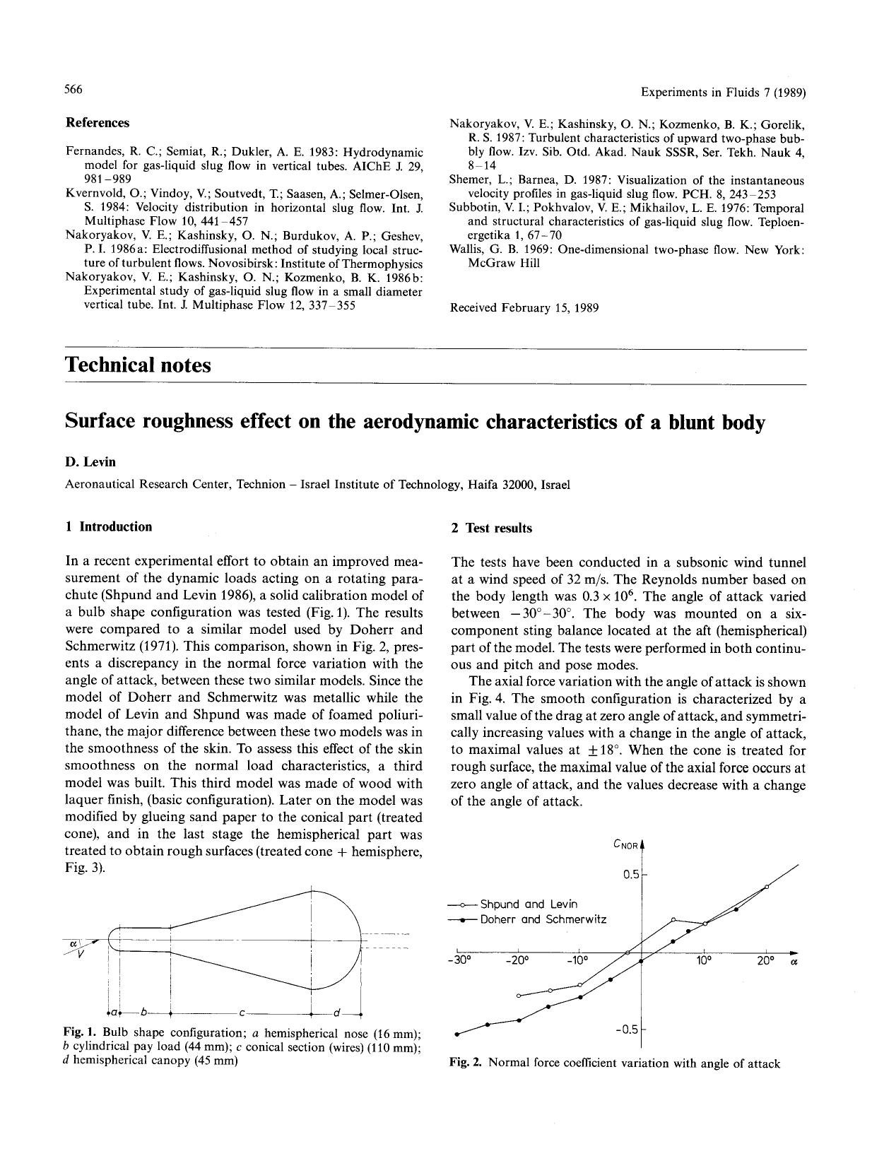 Surface roughness effect on the aerodynamic characteristics of a blunt body by Unknown